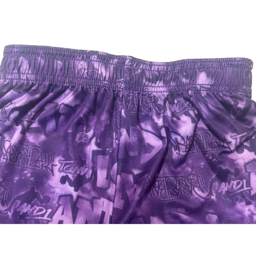 And1 Andi‎ Boys Purple/Black Reversible Basketball Shorts - Size XS (ages 4-5)